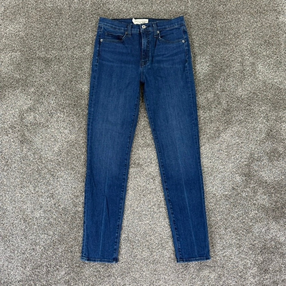 Nili Lotan Mid Rise Skinny Jeans Womens 27 Dark Wash Indigo Blue Made in USA